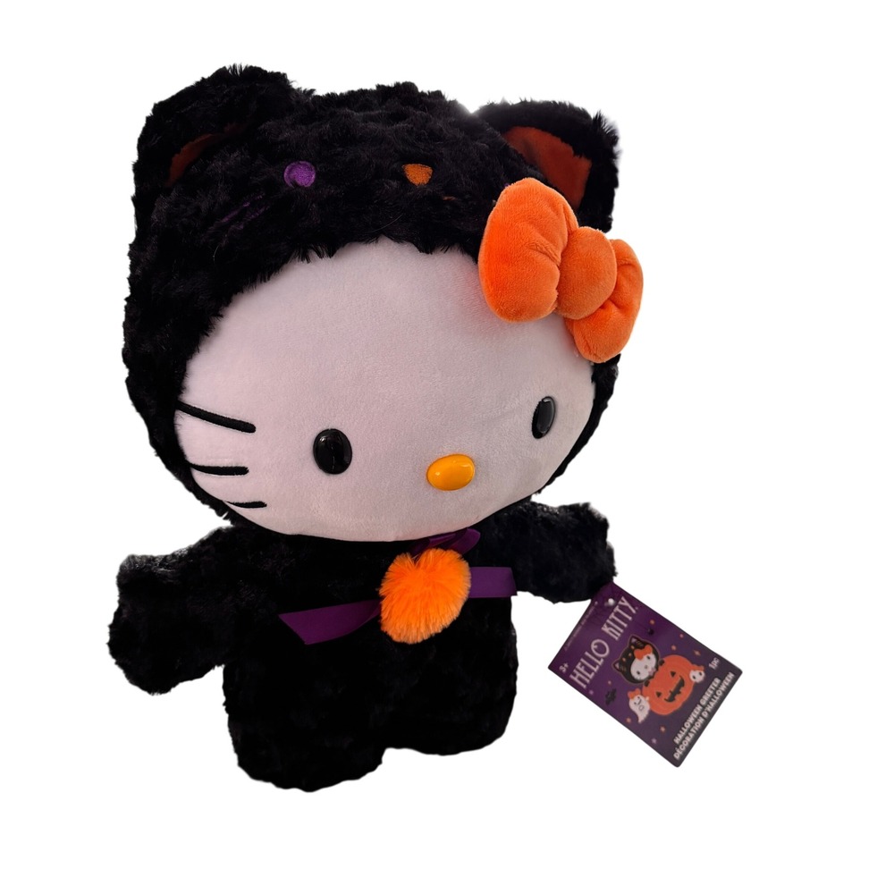 Hello Kitty Halloween‎ Greeter Black Cat Costume Plush Sanrio Gemmy  NEW
